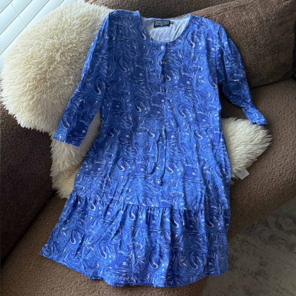 Duffield Lane Stevie Dress in Blue Marble